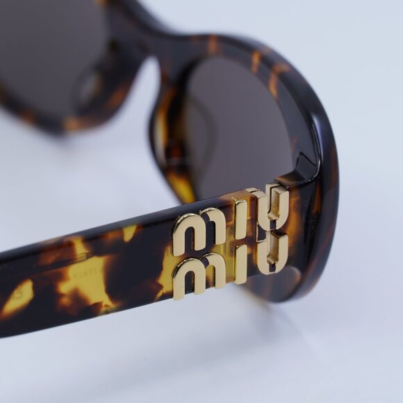 Miu Miu MU06ZS VAU06B Sunglasses Havana Oval Frame, Brown Lenses main image 8
